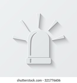 siren vector icon - paper illustration