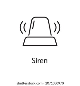 Ilustración de diseño de icono de contorno vector de sirena. Símbolo de construcción sobre el archivo EPS 10 de fondo blanco