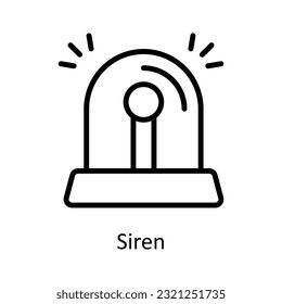 Ilustración de diseño de iconos del contorno del vector de alarma. Símbolo de ciberseguridad sobre archivo EPS 10 en fondo blanco