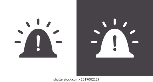 Estilo genérico do ícone de luz de aviso da Sirene. Conceito de lâmpada de emergência