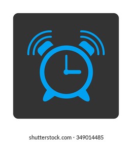 Sirene Clock Ring vector icon. Style is flat rounded square button, blue and gray colors, white background.