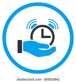 Sirene Service vector icon. Style is bicolor flat circled symbol, blue and gray colors, rounded angles, white background.