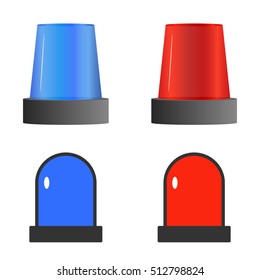 Sirens, siren red, police. Flat design, vector.