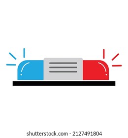 Sirin icon vector illustration in flat style about medical, blue background with police officer and sirine icon suitable to enhance your design