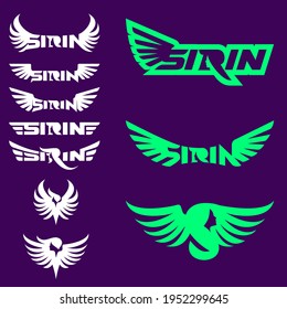 Sirin symbol and wordmark set vector illustration
for brand, identity, t-shirt print, or any other purpose.