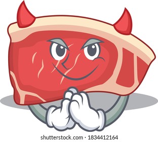 Sirloin clothed as devil cartoon character design concept