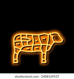 sirloin cow meat neon light sign vector. sirloin cow meat illustration