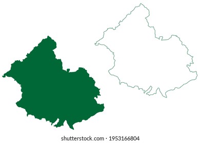 Sirmaur district (Himachal Pradesh State, Republic of India) map vector illustration, scribble sketch Sirmaur map