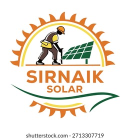 MODELO DE DESIGN DE LOGOTIPO DE VETOR SOLAR SIRNAIK