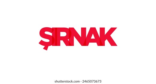 Sirnak in the Turkey emblem. The design features a geometric style, vector illustration with bold typography in a modern font. The graphic slogan lettering.
