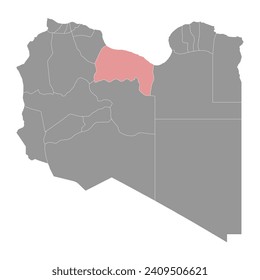 Sirte district map, administrative division of Libya. Vector illustration.