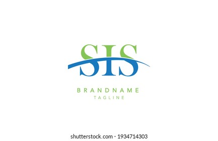 SIS Alphabet swoosh inicial Abstract Icono ilustración vectorial