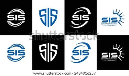 SIS logo. S I S design. White SIS letter. SIS, S I S letter logo design. Initial letter SIS linked circle uppercase monogram logo Stock photo © 