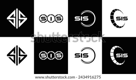 SIS logo. S I S design. White SIS letter. SIS, S I S letter logo design. Initial letter SIS linked circle uppercase monogram logo.  Stock photo © 