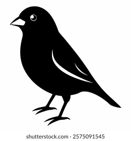 siskin bird silhouette vector icon on white background