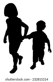 sister and brother walking together