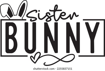 sister bunny Girl Easter svg