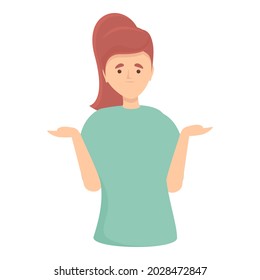 Sister confused icon cartoon vector. Uncertainty question. Complex strategy