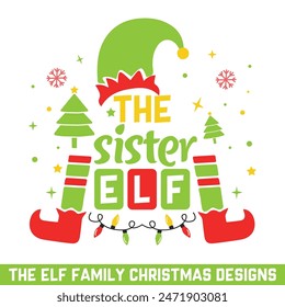 The sister elf merry christmas designs, Christmas ELF family designs