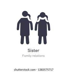 sister icon. isolated sister icon vector illustration from family relations collection. editable sing symbol can be use for web site and mobile app