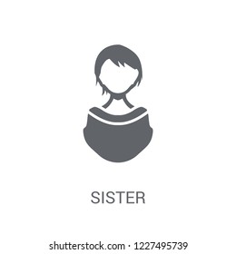 sister icon. Trendy sister logo concept on white background from Family Relations collection. Suitable for use on web apps, mobile apps and print media.