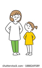Hermana y hermana de pie juntos.