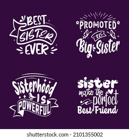 Arte vectorial de diseño de camisetas de hermanas