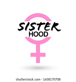 Sisterhood banner design template, vector illustration