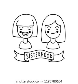 sisterhood doodle illustration