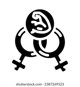 sisterhood support feminism woman glyph icon vector. sisterhood support feminism woman sign. isolated symbol illustration