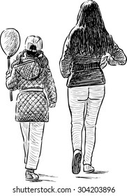 sisters on a stroll