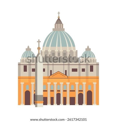 Sistine Chapel Vatican Iconic Architecture Dome Religious Art Cityscape Design Illustration vector design