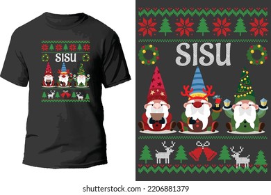 sisu christmas t shirt design.