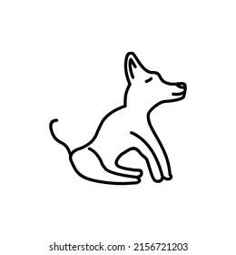 Sit dog silhouette vector logo