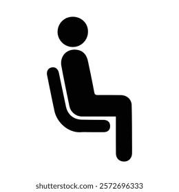 Sit down icon with white background