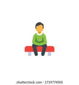 sit down vector icon design on white background