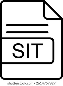 SIT File Format Line Vector Icon Design