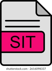SIT File Format Line Vector Icon Design