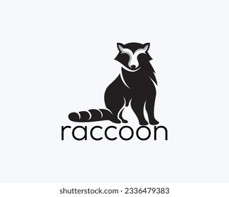 sit focus raccoon art logo symbol design template illustration inspiration