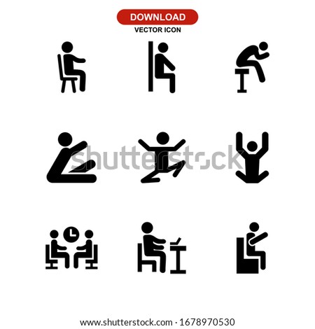 sit icon or logo isolated sign symbol vector illustration - Collection of high quality black style vector icons
