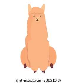 Sit lama icon cartoon vector. Cool baby. Cute face