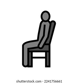 sit man silhouette color icon vector. sit man silhouette sign. isolated symbol illustration