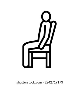 sit man silhouette line icon vector. sit man silhouette sign. isolated contour symbol black illustration