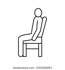 sit man silhouette line icon vector. sit man silhouette sign. isolated contour symbol black illustration