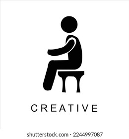 sit on the chair vector logo design