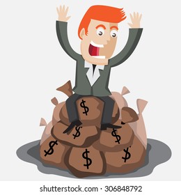sit on pack of money