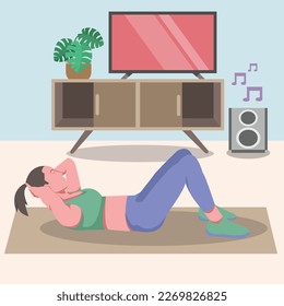 Sit up positions with flat designs can be used for backgrounds, objects, social media and more.