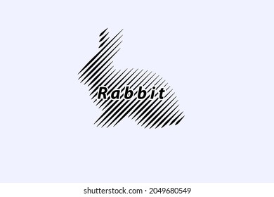 Sit rabbit logo. in line style