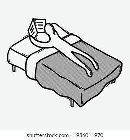 Sit and read. Doodle vector icon. Drawing sketch illustration hand drawn cartoon line.