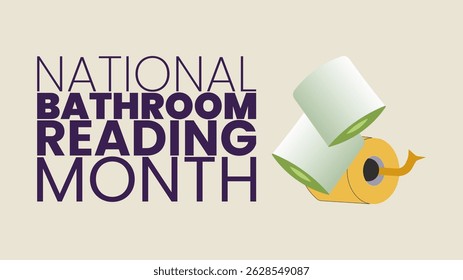 Sit, Read, Relax It’s National Bathroom Reading Month, background template, 